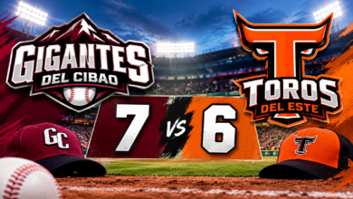 Gigantes del Cibao dejan en el terreno a los Toros en emocionante definición de 10 entradas