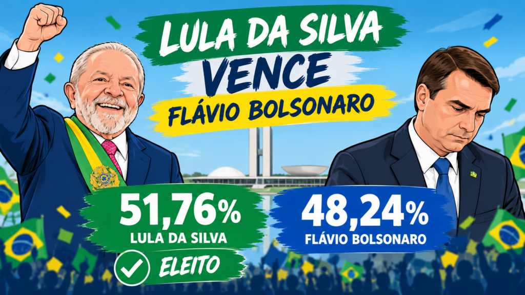 Lula da Silva vence a Flávio Bolsonaro con el 51,76% frente al 48,24% de los votos y asume su cuarto mandato