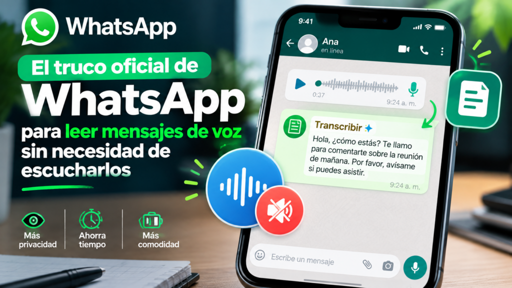 El truco oficial de WhatsApp para leer mensajes de voz sin necesidad de escucharlos